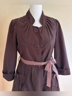 Vintage Y2K babydoll twee lolita brown coat Jfashion Japanese mori kei preppy S
